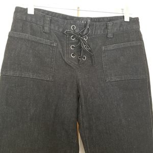 Theory lace up black jeans size 8